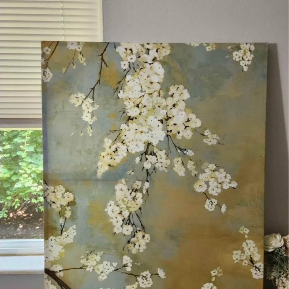 Floral Art Print with White Blossoms